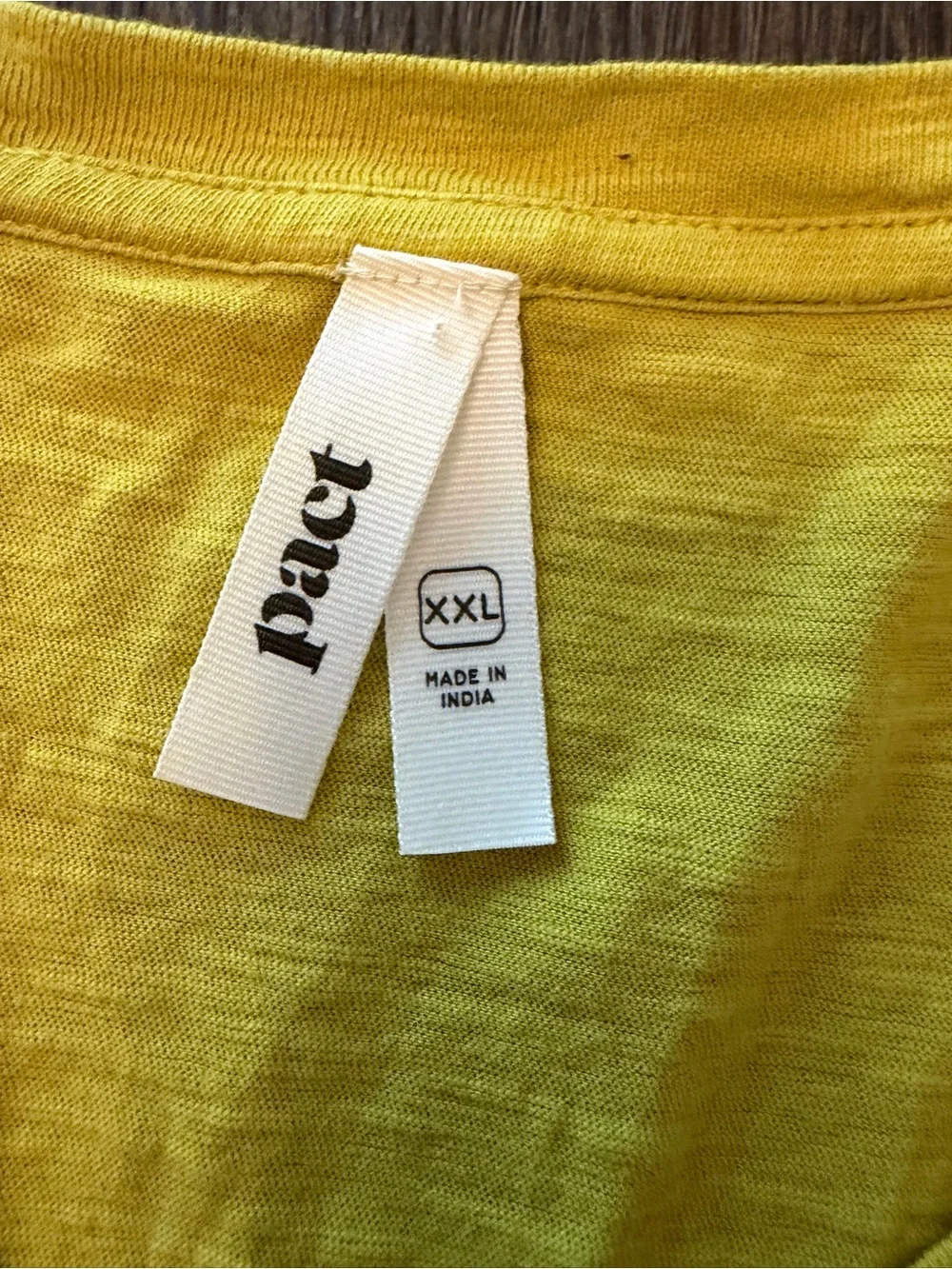 Women's Pact Mustard Yellow Organic Cotton V-Neck Short Sleeve T-shirt Size XXL - Picture 2 of 6